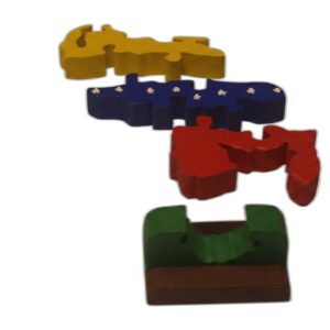Venezuela Mapa Rompecabezas Madera 11cm