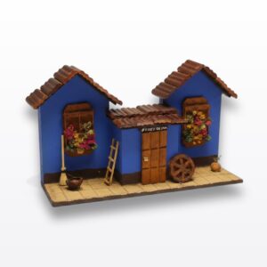 Pieza Decorativa Casitas de Arcilla